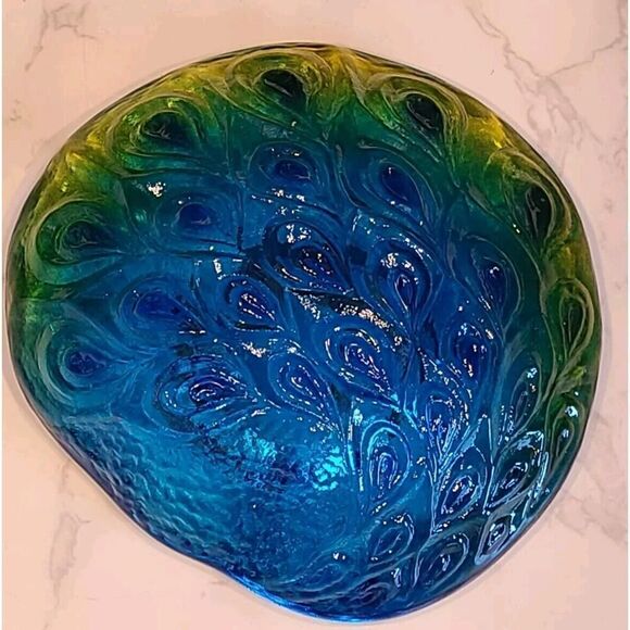 Mats Jonasson Peacock Crystal Tea Light w Original Sticker Maleras Sweeden EUC - Picture 5 of 10